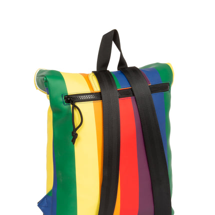 Rainbow PU Rolltop Tablet Backpack Mini