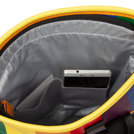 Rainbow PU Rolltop Tablet Backpack Mini