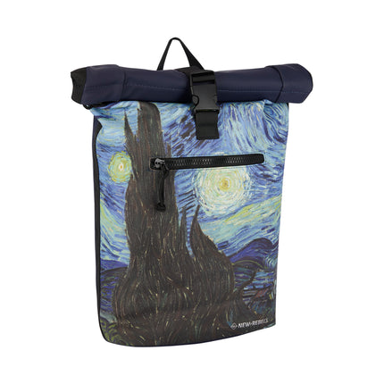 Starry Night PU Rolltop Laptop (15.6") Backpack