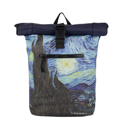 Starry Night PU Rolltop Laptop (15.6") Backpack