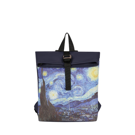 Starry Night PU Rolltop Tablet Backpack Mini