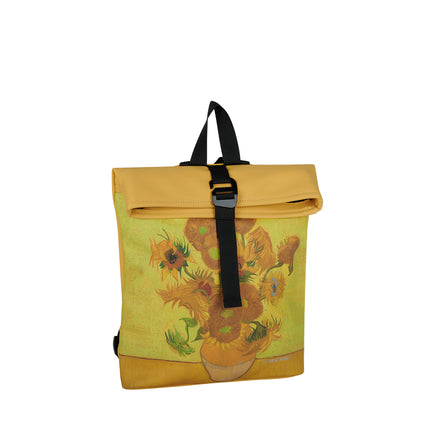 Sunflower PU Rolltop Tablet Backpack Mini