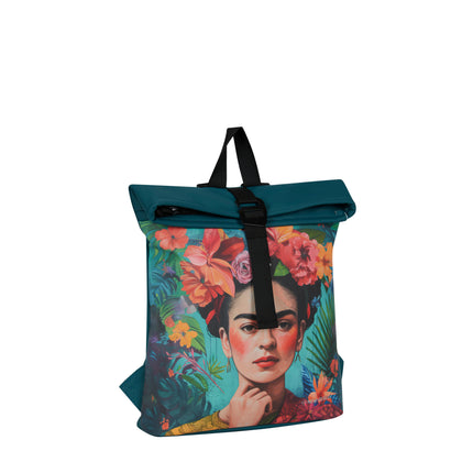 Flowerhead PU Rolltop Tablet Backpack Mini