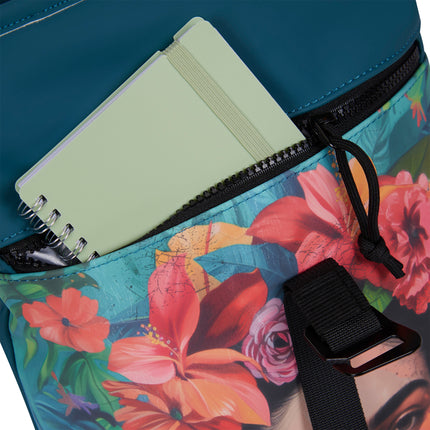 Flowerhead PU Rolltop Tablet Backpack Mini