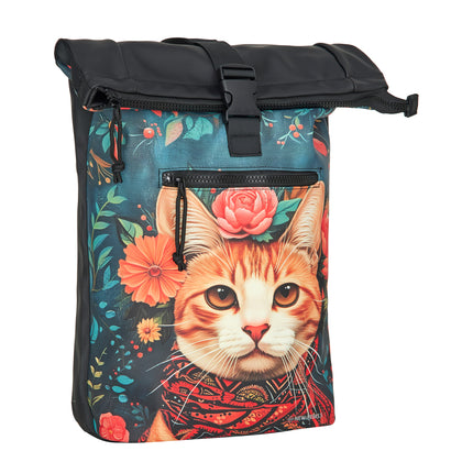 Catface PU Rolltop Laptop (15.6") Backpack