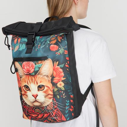 Catface PU Rolltop Laptop (15.6") Backpack