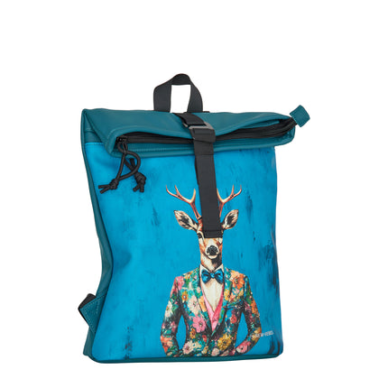 Dressed Deer PU Rolltop Tablet Backpack Mini