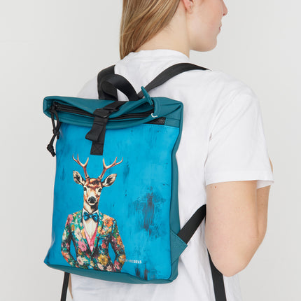 Dressed Deer PU Rolltop Tablet Backpack Mini