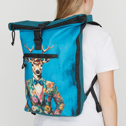 Dressed Deer PU Rolltop Laptop (15.6") Backpack