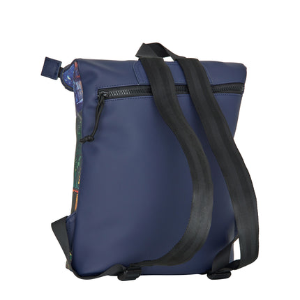 Cafe at Night PU Rolltop Tablet Backpack