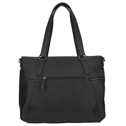Roxy Two Handle Faux Leather Shoulder Bag with Nylon Strap