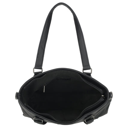 Roxy Two Handle Faux Leather Shoulder Bag with Nylon Strap