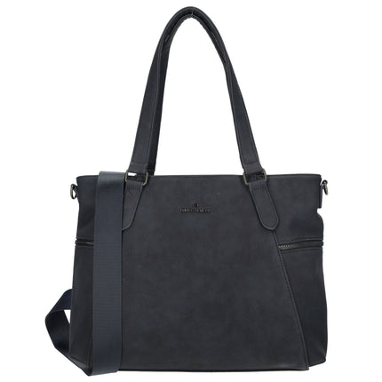 Roxy Two Handle Faux Leather Shoulder Bag with Nylon Strap