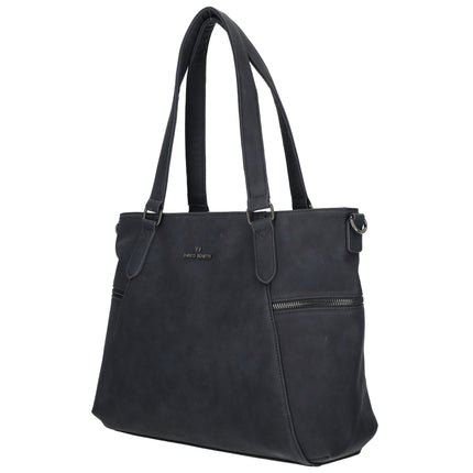 Roxy Two Handle Faux Leather Shoulder Bag with Nylon Strap