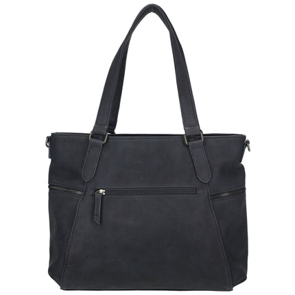 Roxy Two Handle Faux Leather Shoulder Bag with Nylon Strap
