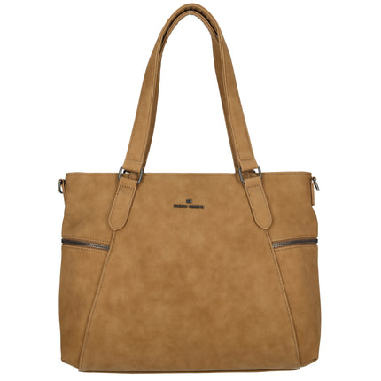 Roxy Two Handle Faux Leather Shoulder Bag with Nylon Strap