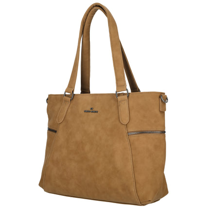 Roxy Two Handle Faux Leather Shoulder Bag with Nylon Strap