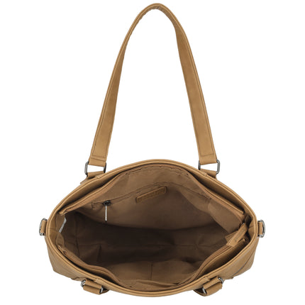 Roxy Two Handle Faux Leather Shoulder Bag with Nylon Strap