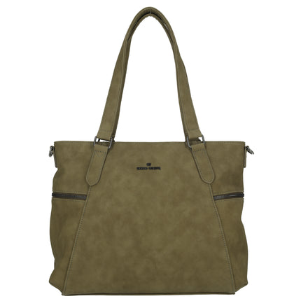 Roxy Two Handle Faux Leather Shoulder Bag with Nylon Strap