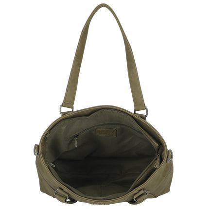 Roxy Two Handle Faux Leather Shoulder Bag with Nylon Strap